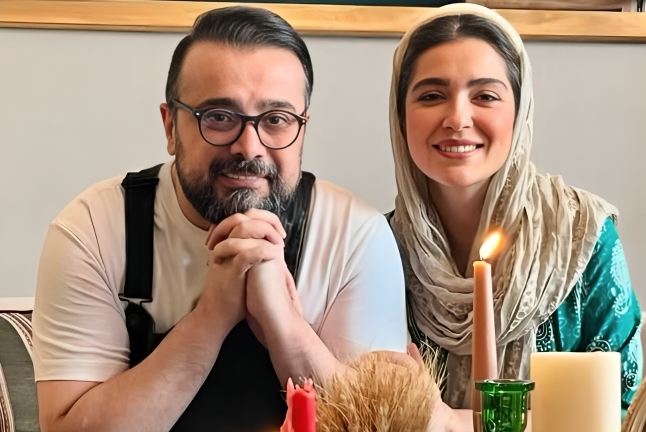 مونا کرمی و همسرش
