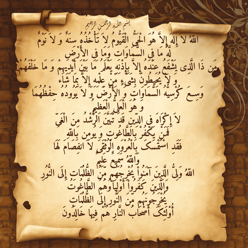 آیت الکرسی با خط زیبا