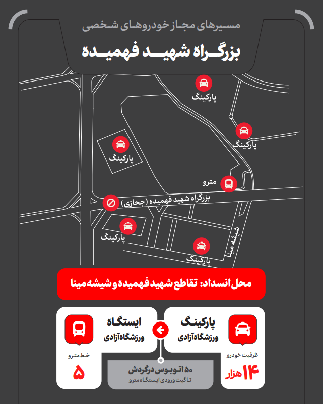 پارکینگ‌ مراسم تشییع رهبر 
