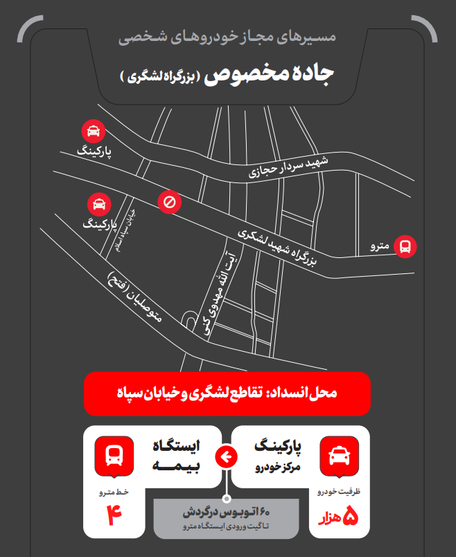 پارکینگ‌ مراسم تشییع رهبر 