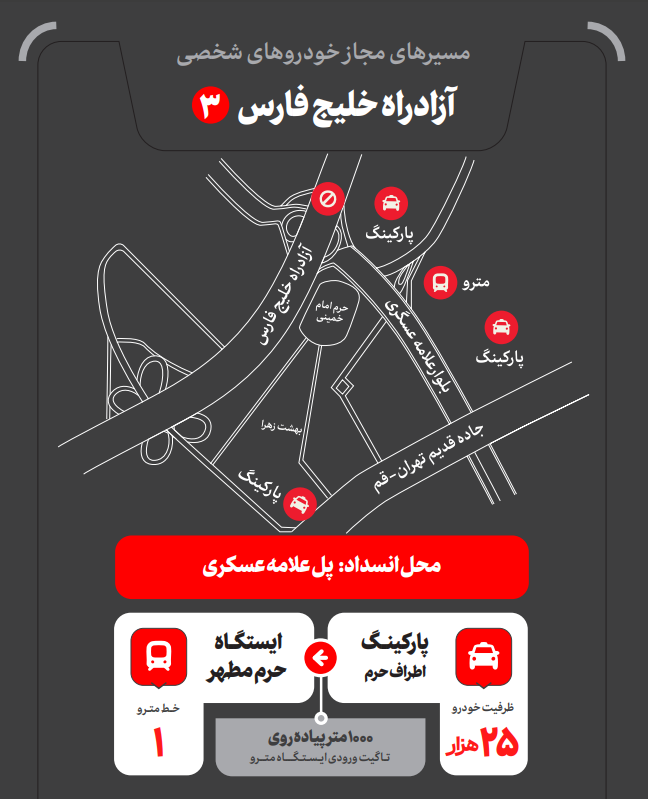 پارکینگ‌ مراسم تشییع رهبر 