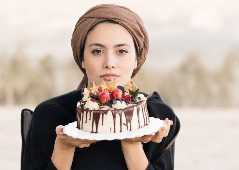 سلیقه دخترانه همسر سعید شریف در انتخاب کیک تولد