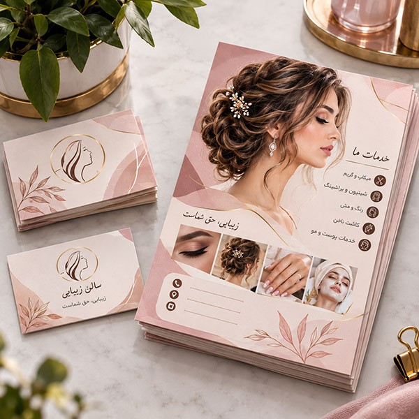 طرح تبلیغاتی تراکت سالن زیبایی