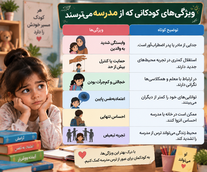 ترس از مدرسه در کودکان چه عللی دارد؟ 