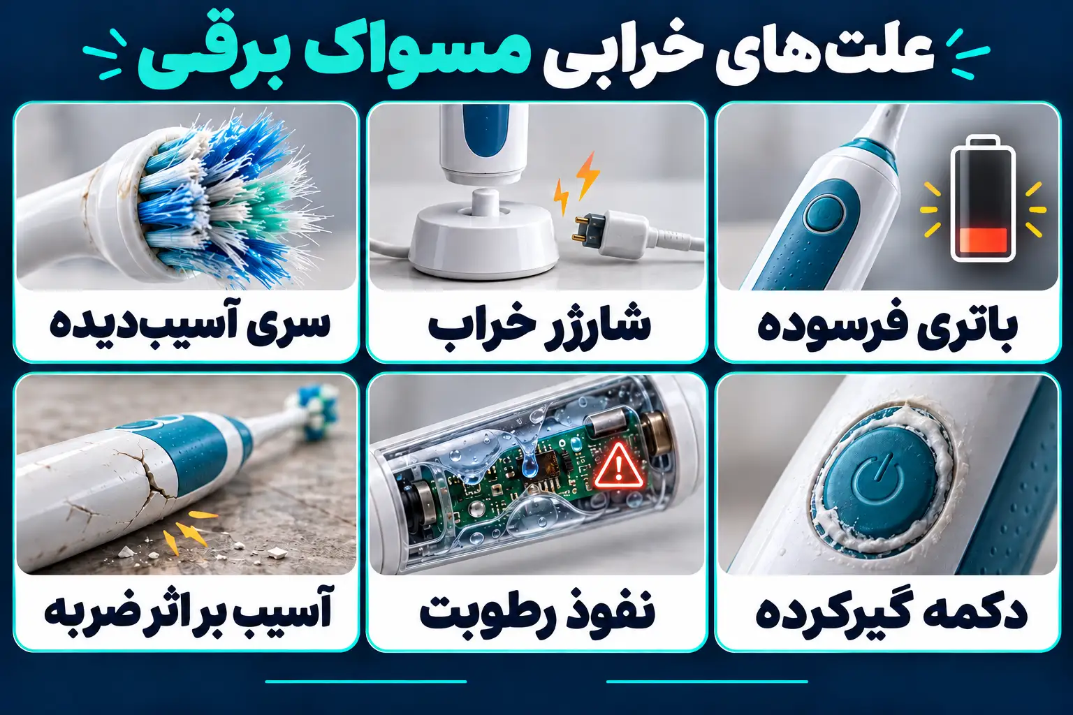 چرا مسواک برقی از کار میافتد؟ بررسی دلایل و راهحلها