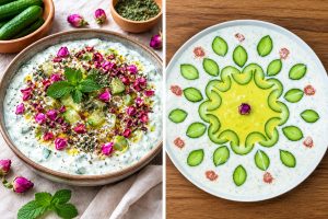 تزیین ماست و خیار